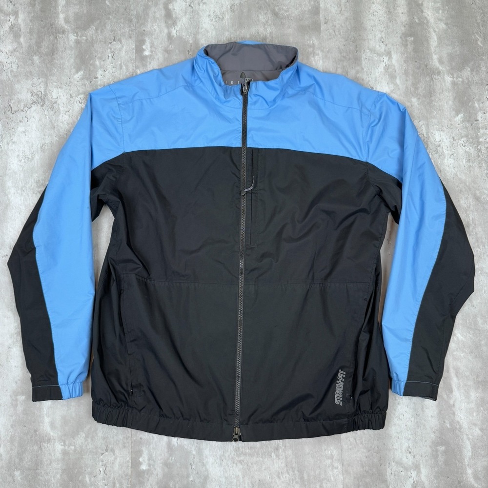 Vintage Nike Golf Jacket Mens XL Blue Storm Fit Wind Resistant Full Zip Y2K